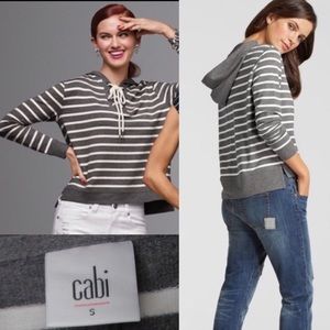 CAbi Bonita Collection Windward Hoodie Rugby Stripe Small